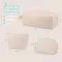 Gelory Cosmetic Bag Set Brush Holder Portable Multiple Size Cosmetic Toiletry Bags for Women