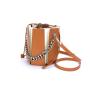 Handbag factory Customized chain vegan PU leather geometric figure tote bag  lipsticks  bag for lady luxury purse and handbag