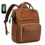 LOVEVOOK 2022 OEM ODM Soft PU Leather Travel Backpack Purse Custom Mens School bags 14 15.6 17 inch Large Laptop Backpacks Women