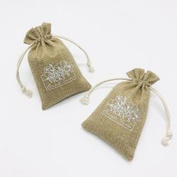 Hot Sale Jute Bag For Agriculture Custom Logo Printed Burlap Gift Jute Pouch Soap Packaging Natural Drawstring Hemp Bag