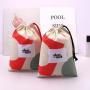 Eco-friendly Single String Cotton Gift Skincare Cosmetic Pouch Reusable Promotion Custom Logo Makeup Packaging Muslin Bag