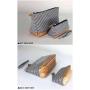 Custom Stripe Printed Makeup Pouch Travel Portable Recycled Eco Friendly Oxford Cosmetic Bag For Women