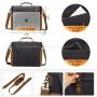 Lovevook 15.6 Inch Vintage Leather Laptop Book Bag Satchel Bag for Work School Men Messenger Bags Waterproof Canvas Briefcase