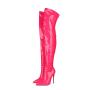 Stivali Donna Women Jelly Patent Leather Pointy Toe Stiletto Heel Over The Knee Boots Elegant Winter Thigh High Boots For Ladies