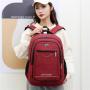 HR021 Unisex Solid Color Laptop Backpack Business Nylon College Shoulder Bag Portable Lightweight Universal Computer Schoolbag