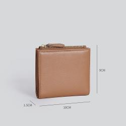 Customized Luxury Fashion Pu Vegan Leather Women Ladies  Zipper Credit Card Wallet For Woman