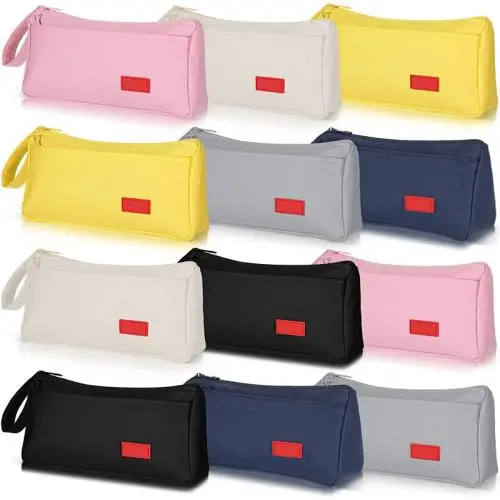 Gelory Zipper Pencil Case Office Supplies Stationery Organizer Oxford Cloth Pencil Pouch Bag
