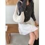 2024 Trend Lattice Pattern Cotton Bag Winter Fashion Clouds Handbag Soft Puff Bag Female