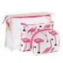 Fashion Cartoon Flamingo Print Waterproof Transparent Cosmetic Bag Travel Portable PVC Wash Storage Bag 3Pcs Set