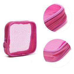 Mesh Travel Toiletry Bag Transparent Standing Pouch Portable Shaving Washing Kits Organizer Personal Care Trip Case