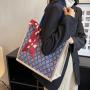 Carrying Large Capacity Canvas Tote Bag Women'S New Student Class Shoulder Bag Fashion  Mommy Bag