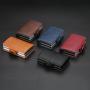 OEM034 Men Wallets Rfid Card Holder Money Bag Male Vintage Black Short Purse Small Aluminum Business Bank Card Slim Wallets