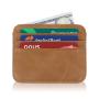 Custom Genuine Leather Card Holder Slim Men Mini Wallet Holder RFID Men's Leather Card Holder