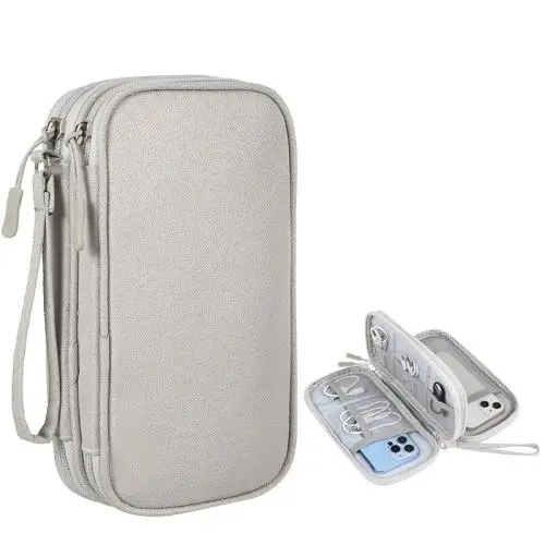KBW669 Customizable Logo Charging Treasure Data Cable Storage Bag Mobile Power Cloth Bag Hard Box Cell Phone Protective Cover