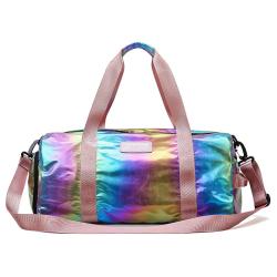 Women Overnight Gym Duffle Bag Lightweight Foldable Weekender Travel Sport Athletic Luggage Bag With Dry Wet Shoe Compartment