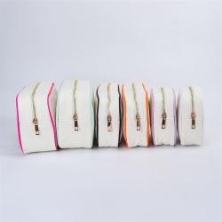 Keymay High Quality Custom Logo Multi-color Personalized Makeup Bag Logo Travel Pouch Organizer Wholesale Canvas Cosmetic Bag