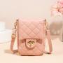 2024 Ladies Embroidered Diamond Grid Crossbody Phone Bag Women's Shoulder Bags with Exclusive Design