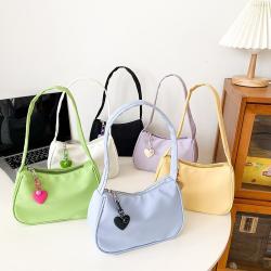 Japanese Preppy Style Cute Ins Small Square Bag Candy Color High Capacity Single Shoulder Bag Fresh Sweet Simple Underarm Bag