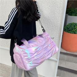 HR626 Luggage Bag Unisex Handheld Colorful Oxford Cloth Luggage Bag Short Distance Hiking Waterproof Travel Fitness Shoulder Bag