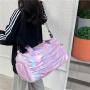 HR626 Luggage Bag Unisex Handheld Colorful Oxford Cloth Luggage Bag Short Distance Hiking Waterproof Travel Fitness Shoulder Bag