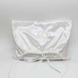 Custom Embroidery Logo Recycled Polyethylene Satin Dust Clothes Packaging Envelope Pouch Drawstring Cloth Storage Silk Satin Bag