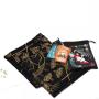 Factory Custom Black Velvet Material Tablecloth Tarot Bag Hot Stamping Drawstring Dices Poker Card Dust Pouch