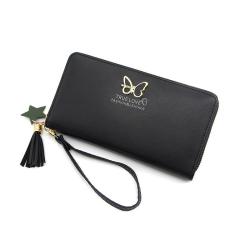 Fashion Butterfly Wrist Handle Phone Case Money Pocket Pouch Wallets Pu Leather Ladies Purse Women Long Wallet