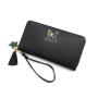 Fashion Butterfly Wrist Handle Phone Case Money Pocket Pouch Wallets Pu Leather Ladies Purse Women Long Wallet