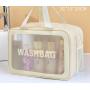 Dry wet separation double-layer transparent large makeup bags ladies travel wash bag
