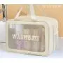 Dry wet separation double-layer transparent large makeup bags ladies travel wash bag