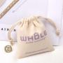 Custom Logo Printed Eco-Friendly Canvas Drawstring Bag Small Natural Reusable Cotton Canvas Gift Jewelry Pouch