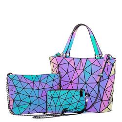 LOVEVOOK designer Ladies Hand bags Set Geometric Luminous reflective Bag fashion luxury Women Purse and Handbags 2021