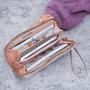 2024 New Women's Wallet Long Leather Zipper Clutch Bags Embroidery Fashion Large Capacity Purse Wallet Mobile Phone Bag