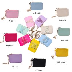 Keymay RTS Fashion Nylon Small Pouch Cute Coin Purse Wallets Money Card Bag Zipper Keychain Coin Purses
