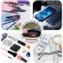 Gelory Blue Army Green Women'S Small Makeup Pouch Zipper Stationery Bag Pencil Case Pouch