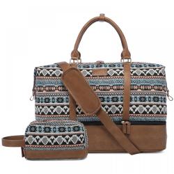 Sucipi Factory wholesale 2pc/set Weekender Travel Bags with Shoes Compartment Large Canvas PU Toiletry Duffel Bags Men Women
