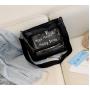 custom design leather Ita bag with clear window pocket custom printing ita hand bag for display pins