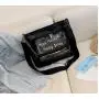 custom design leather Ita bag with clear window pocket custom printing ita hand bag for display pins