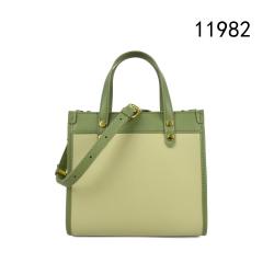 Wholesale high quality custom green plain leather handbags shoulder bag  woman bag designer lady hand bags