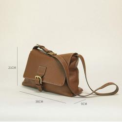 Custom Logo Leather Messenger Bag Ladies Calf Skin Leather Shoulder Bag Crossbody Bag