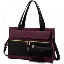 LOVEVOOK Factory Wholesale 15.6 Inch Laptop Tote Work Bag Professional Leather Computer Briefcase Large Laptop Bag for Women
