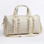 2021 Brand New Designer Large Capacity With Compartment Check Foldable Women Cotton Ruffle Duffel Bag