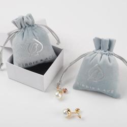 Custom Logo Printed Velvet Gift Bag Luxury Velvet Drawstring Bag For Jewelry
