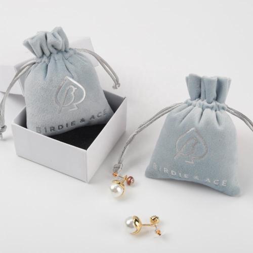 Custom Logo Printed Velvet Gift Bag Luxury Velvet Drawstring Bag For Jewelry