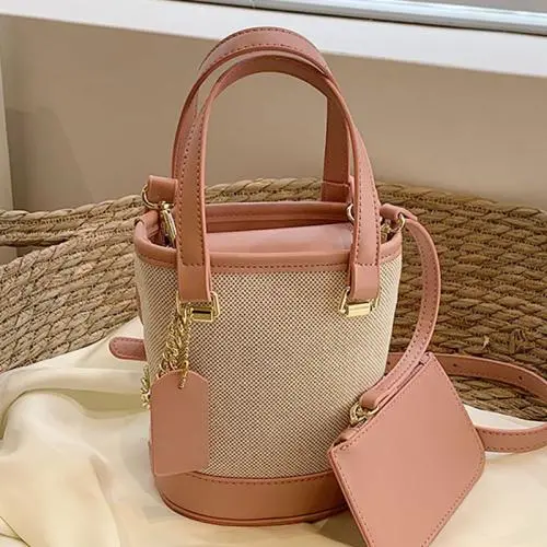 Canvas Bag Ladies Women Fashion Handbags Contrasting Color Designer Handbag Wholesale Bucket Cheap Women Bags