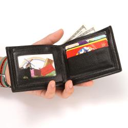 HF024 CUIKCA New Fashion Men's PU Leather Short Wallet For Men Zipper Coins Purse Slim Wallet Business ID Credit Card Holders