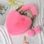 Wholesale Purses Winter Heart Shaped Handbags Faux Fur Handbags For Women