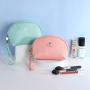 Custom Logo Zippered Make Up Pouch Clear Lip Shaped Small Leather Zipper Makeup Cosmetic Bag
