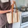 New design Leather decoration sling bags wholesale Casual girl fashion shoulder bag Large capacity shopping tote canvas bag