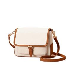 2021 New Trendy Canvas Messenger Bag Classic Design Crossbody Bag PU Leather Strap Women Hand Bag